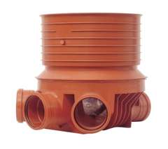 Wavin Uponor 110 x 315 mm TP2-brønd, glat, højre/venstre tilløb
