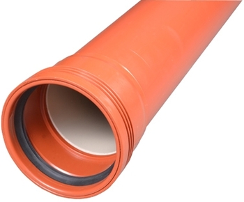 Wavin 110 x 2000 mm PP-kloakrør m/muffe, klasse N SN4, EN 13476