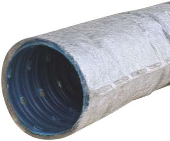 Wavin 60/50 mm PVC-drænrør med 2,5 x 5 mm slids og filt, 50 m (50 mtr)