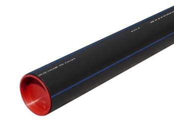 Wavin 75 mm PE80 PN10 SDR11 rør, sort/blå, 6 m (6 mtr)