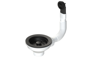 SKANITEK Afløbssæt UX med rund overløb i sort