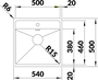 Køkkenvask SKANITEK FOLD 500-IFU UX Ilæg, Plan, Underlim 54x50 cm