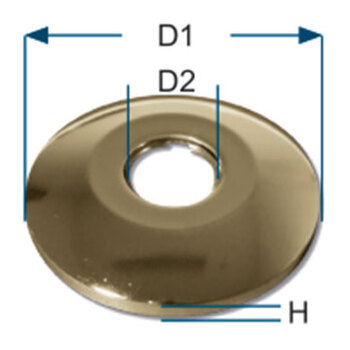 Roset ø70mm x 3/4'' x 10mm Poleret Messing