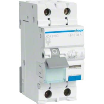 Hager Kombiafbryder Automatsikring Hpfi 16a + Ada916g