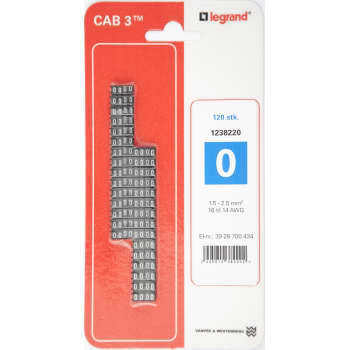 Legrand CAB3 Ledningsmærke 1,5-2,5 mm² mærket: 0 (120 stk)