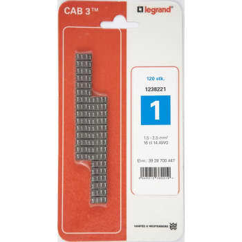 Legrand CAB3 Ledningsmærke 1,5-2,5 mm ² mærket: 1 (120 stk)