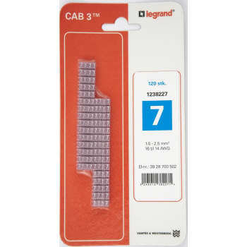 Legrand CAB3 Ledningsmærke 1,5-2,5 mm ² mærket: 7 (120 stk)