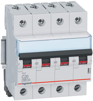 Legrand Automatsikring TX3 C 20A 4P, 4M, 6/6kA