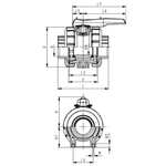 63 mm Kuglehane PVC 546 klæb +GF+ EPDM