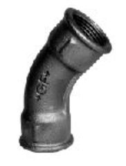 +GF+ 1/2 Sort bøjning 45° muffe/muffe