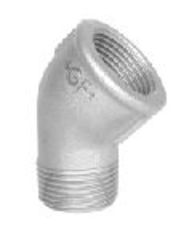 +GF+ 1 Galvaniseret vinkel 45° muffe/nippel