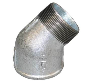 Georg Fischer kort vinkel 45° galvaniseret 2.1/2'' muffe-nippel