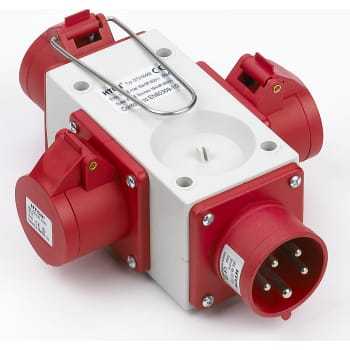 Wexim Kompaktforgrener 5P 16A 400V, udgang: 3 x CEE 5P 16A 400V