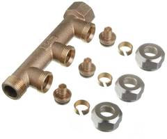 Roth fordelerrør 3 afgreninger x 15mm pex, Euro-red Rødgods