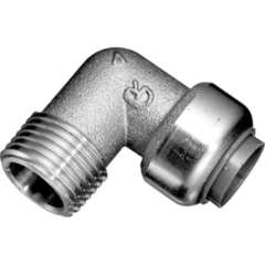 Roth vinkel 15 x 1/2 nippel, indstikfittings i rustfri stål