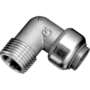 Roth vinkel 15 x 1/2 nippel, indstikfittings i rustfri stål
