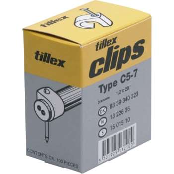 Tillex Clips 5-7/20mm-100 grå (100 stk)