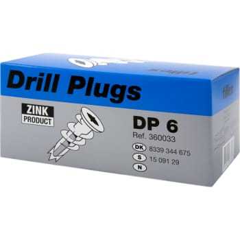 Tillex Plugs drill dp-6 37mm-50 zink (50 stk)