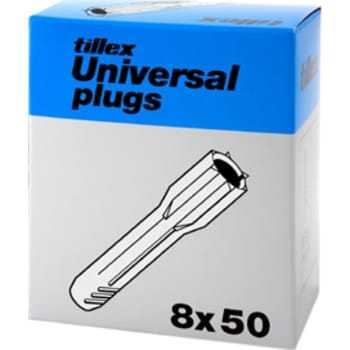 Tillex Plugs uni up8 8x50mm-100 grå (100 stk)