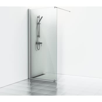 Svedbergs Skoga brusevæg, 90 cm, røgfarvet glas, mat aluminium profil