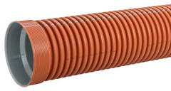 Uponor Double 315/277 x 3000 mm PP-rør m/muffe, SN8, u/gummiring