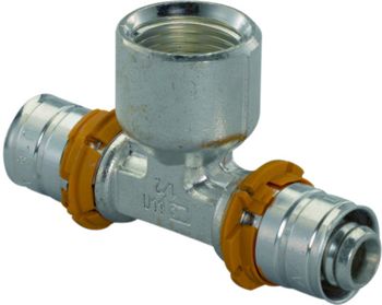 Uponor S-Press tee reduceret m/muffe 25-Rp1/2FT-25