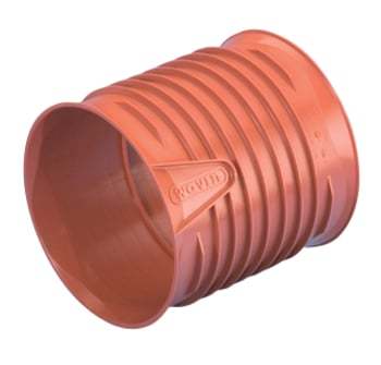 Uponor Double/Rib2 450 mm PP-skydemuffe, uden gummiring