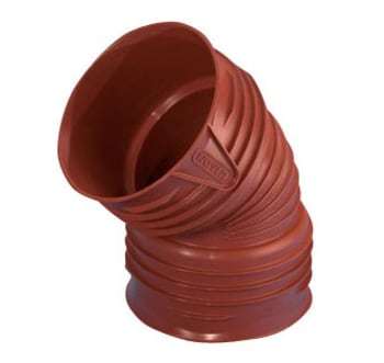 Uponor Double/Rib2 560 mm 45 gr. PP-bøjning, uden gummiringe