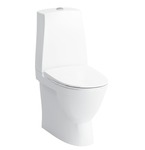 Laufen pro-n toilet med skjult S-lås (lodret afløb) og LCC rengøringsvenlig overflade. Til limning