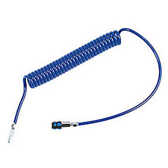 Flowconcept PUR spiralslange 6,5/10mm 6m arbejdslængde m/kobling & nippel, blå