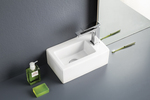Lavabo Boxo 1005 porcelænsvask i firkantet design 32x20cm hvid med hanehul.