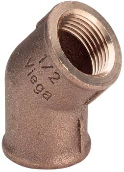 Viega 3/4 Rødgods Silicium Bronze bøjning 45°