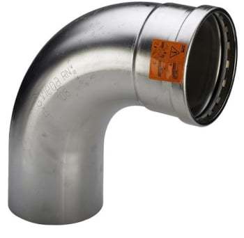 88,9 mm Sanpress Inox bøjning 90°
