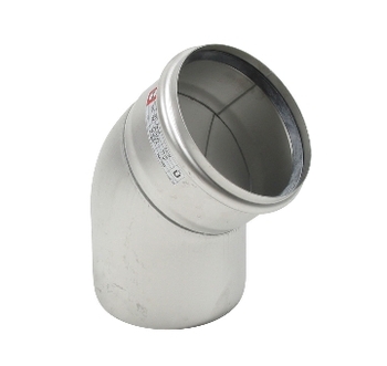 Blücher Ø 160 mm x 45° Bøjning syrefast AISI316L/EN1.4404 Blücher
