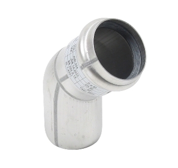 Blücher Ø 50 mm x 45° Bøjning syrefast AISI316L/EN1.4404 Blücher