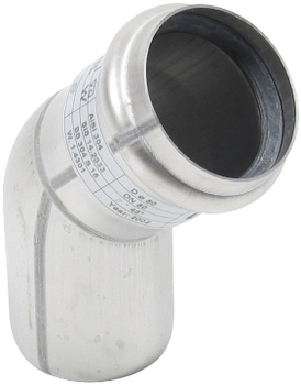Blücher Ø 50 mm x 45° Bøjning rustfri AISI304/EN1.4301 Blücher