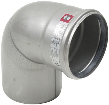 Blücher Ø 110 mm x 87,5° Bøjning rustfri AISI304/EN1.4301 Blücher
