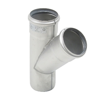 Blücher 75 x 75 mm x 45° Grenrør syrefast AISI316L/EN1.4404 Blücher