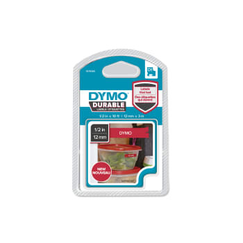 DYMO D1 Durable tape 12 mm x 3 m, hvid/rød