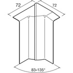 Tehalit Indvendigt Hjørne SL 115 mm Høj SL 201154 Hvid Ral9010