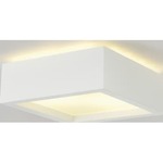 SLV GL 104 E27, loftlampe, firkantet, hvid gips, max. 15W